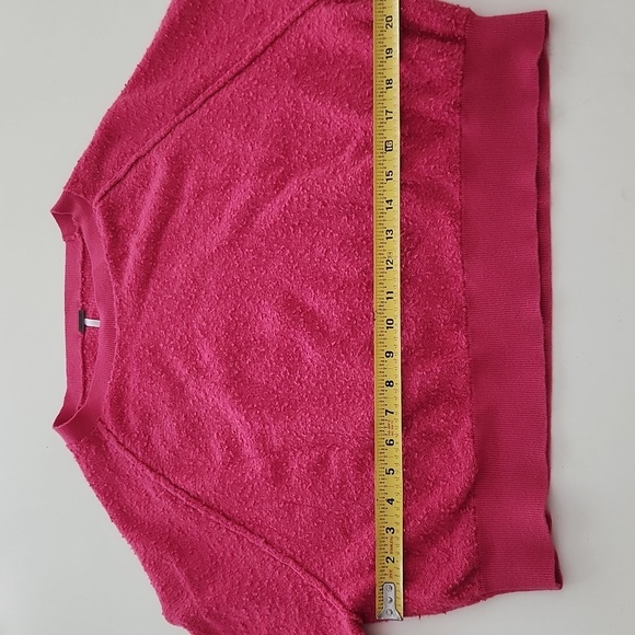 Free People Found my Friend Cropped Sweater Pink Extra Small - Picture 10 of 10